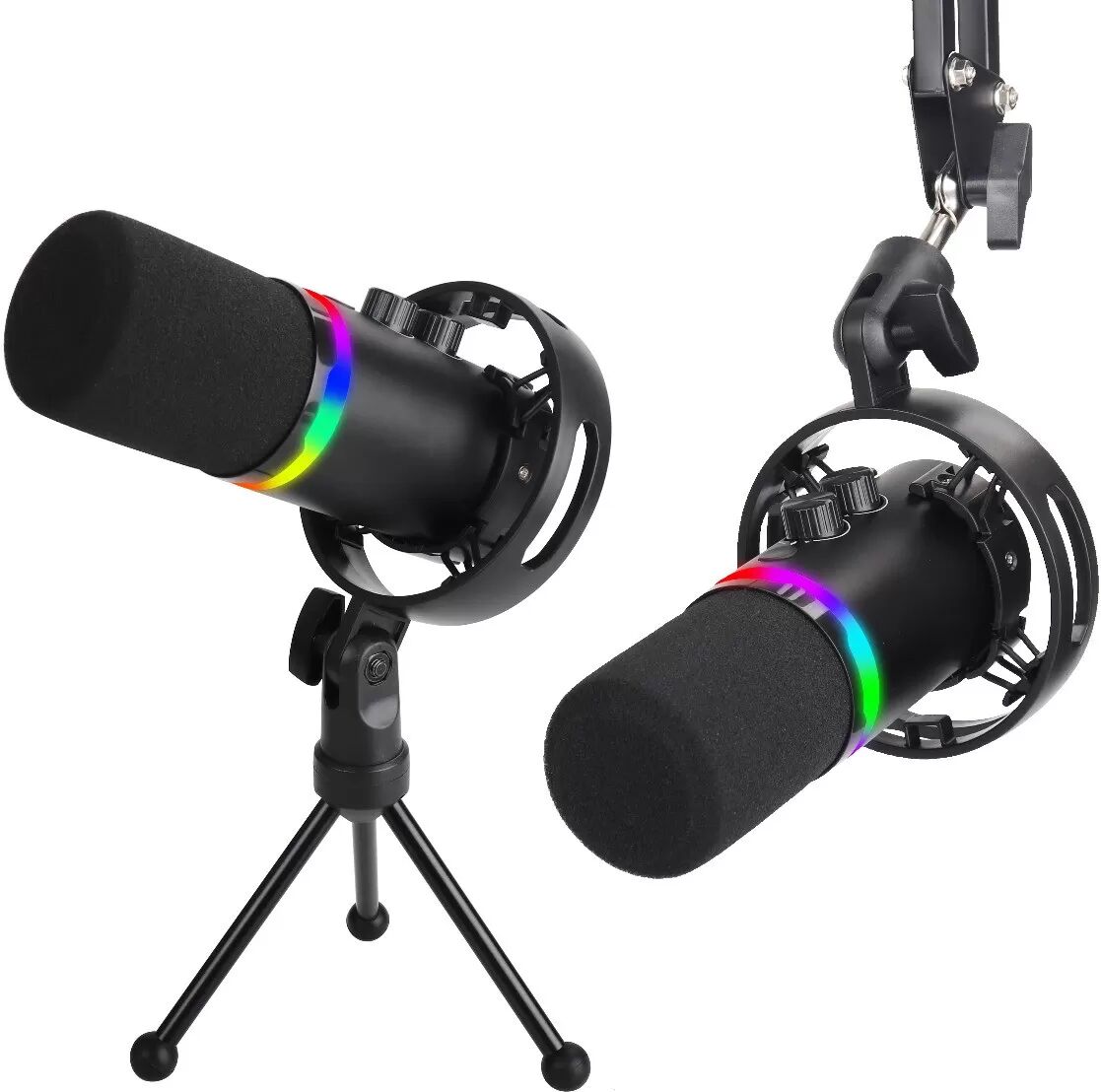 INF Microphone Dynamique Cardioïde avec USB et XLR pour Podcast, Streaming et Gaming