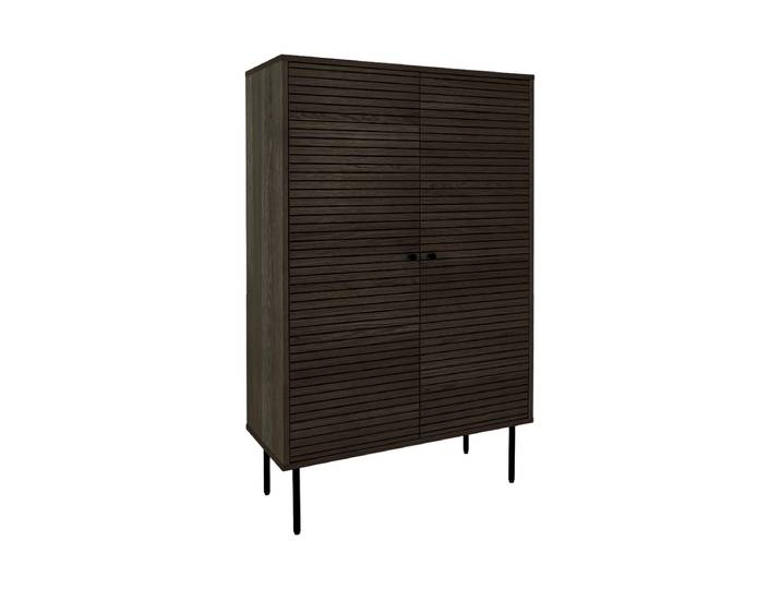 Design Highboard „Nokia“ 2-türig Eiche Dunkelbraun Nordic Living