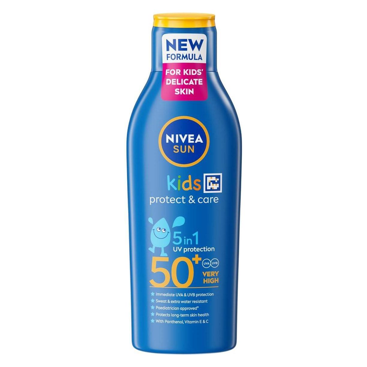 Nivea Sun Kids Protect & Care 5In1 Baby Sun Lotion With Organic Almond Oil 200Ml (SPF 50+, 200 ml) (5900017082844)