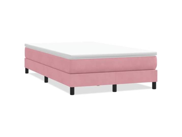 PUGYNBK Boxspringbett ohne Matratze, Rosa, Samt, 120 x 220 cm Lattenrost im Lieferumfang enthalten, robuste Füße, atmungsaktive Basis, ohne Matratze