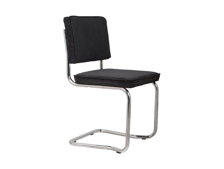 Freischwinger Design Stuhl „Ridge Kink Rib“ Schwarz / Silber Zuiver
