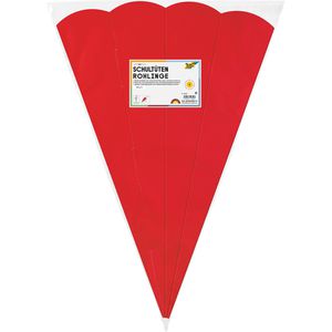 Folia Schultüte 92520 Rohling, rot, für Mädchen und Jungen, eckig, 68 cm, 5 Stück
