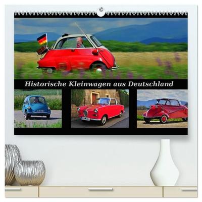 Historische Kleinwagen aus Deutschland (hochwertiger Premium Wandkalender 2027 DIN A2 quer), Kunstdruck in Hochglanz