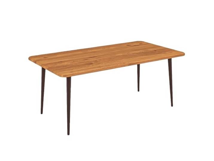 Lomadox Couchtisch 90x90 cm in Eiche massiv geölt Stahlfüße schwarz matt Wohnzimmertisch