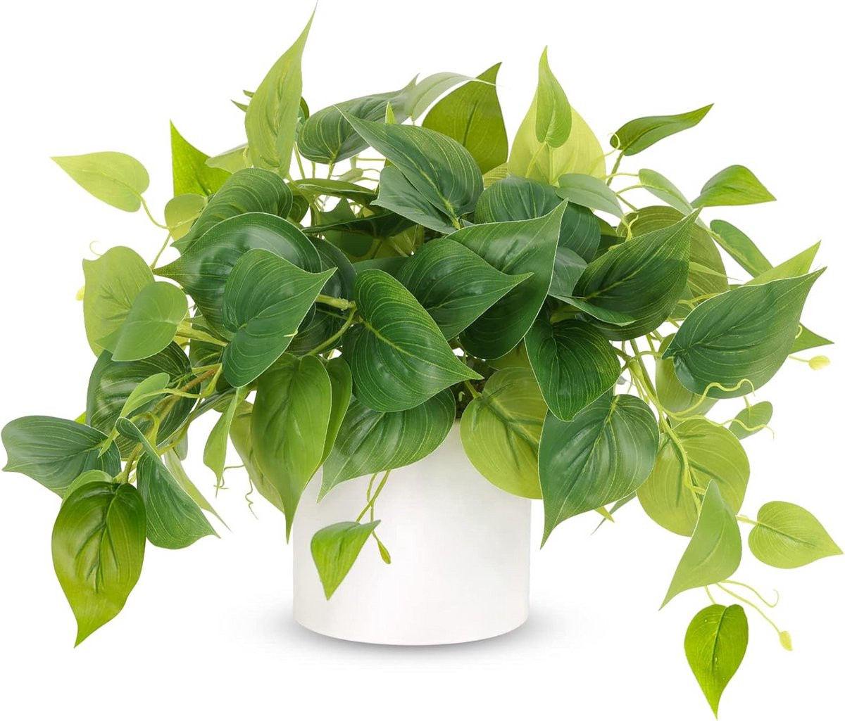 Kunstplant Pothos met witte keramische pot - Realistische groene nep plant voor binnen decoratie