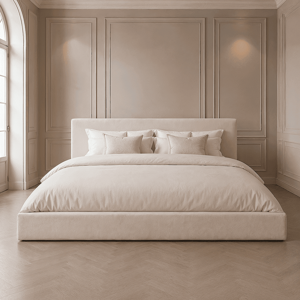 Hudson White Twill Super Soft Bed, Double