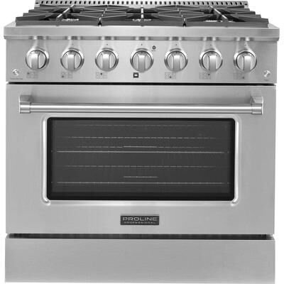 Proline Range Hoods "Proline PLSR 36GE 36"" Dual Fuel Range   Stainless Steel"