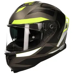 Vito Presto, Integralhelm - Matt Grau/Schwarz/Neon-Gelb - S