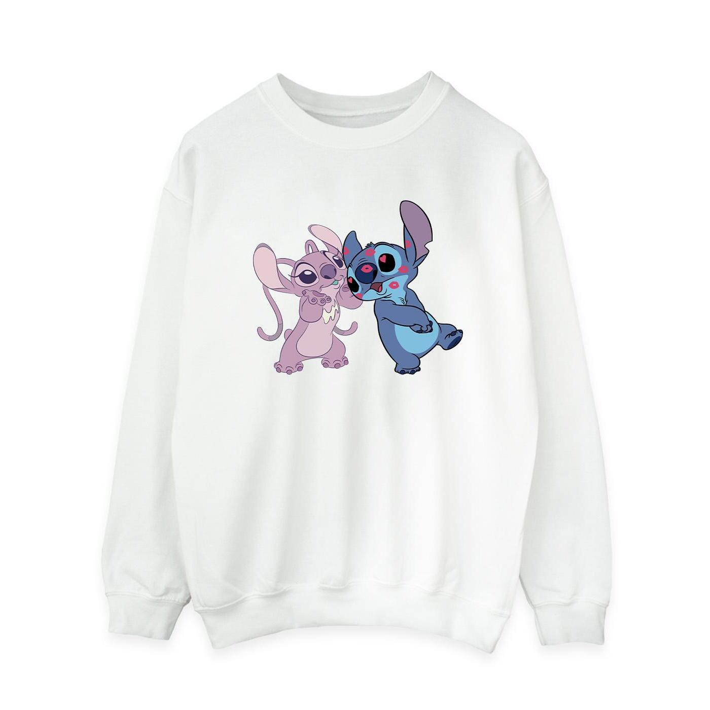 Disney Dames/Dames Lilo & Stitch Kisses Sweatshirt (Wit)