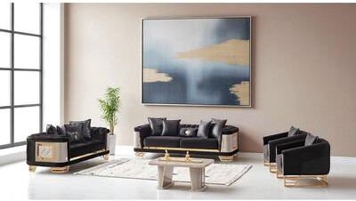 Furnia Preston 2 Pieces Living Room Sets 2 Sofa 2 Chair