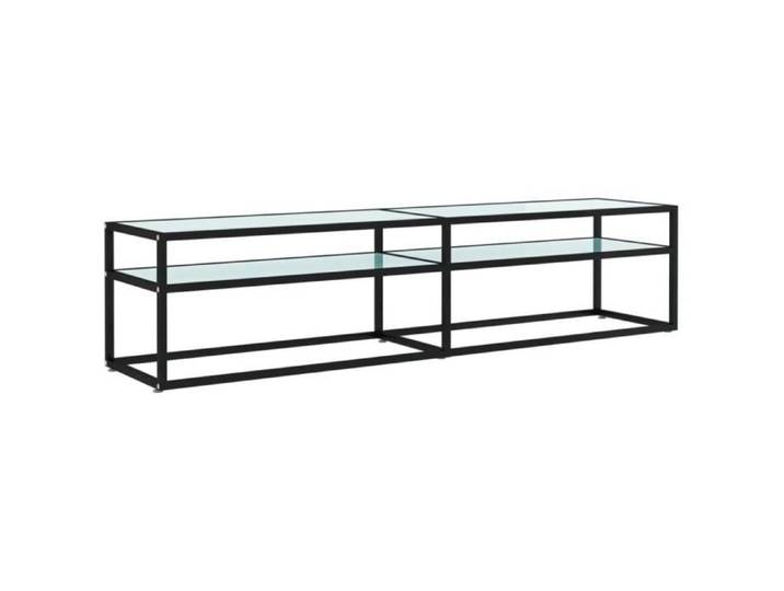 ZHG- MODE&CHIC Meuble TV Marbre blanc 180x40x40 5 cm Verre trempé Moderne-Design