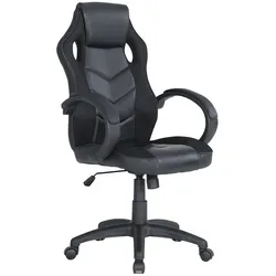 Dmora Gaming-Stühl Darlanc, Gaming-Sessel für Erwachsene, Schreibtischstuhl, 66x61h104/114 cm, Schwarz