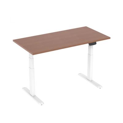 KIMEX - Motorisierter Sitz-Steh-Schreibtisch 120x75cm Nussbaumplatte/Weißes Gestell