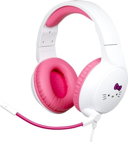 Konix Hello Kitty Gaming Headset met Microfoon voor PC, PS4, PS5, Switch en Xbox - Wit en Roze