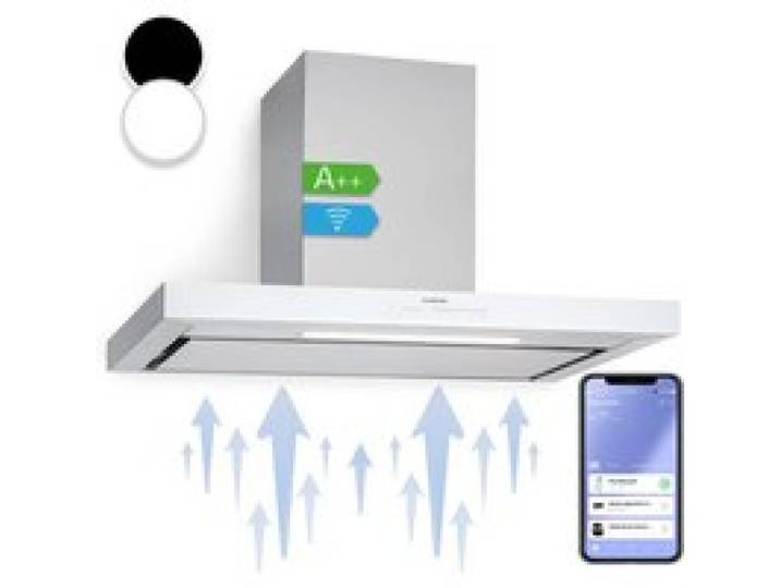Alinea 90cm 555m³/h Hotte Murale Argent/Blanc