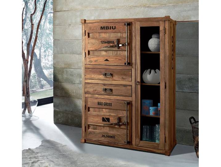 Highboard 110x150cm 'Portland' Sheesham gebeizt