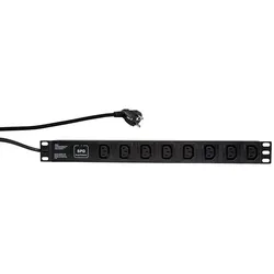 LogiLink PDU8A01 Stromverteilereinheit (PDU) 8 AC-Ausgänge 1U Schwarz