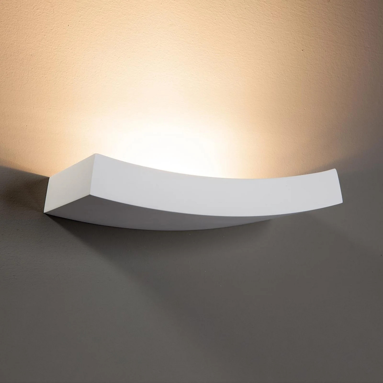Lindby Leander Wandlamp White - Modern Wandlamp van Gips en Klei voor de Woonkamer