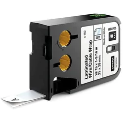 Dymo, Beschriftungsband, Kabeletiketten (3.90 cm, Weiss, Schwarz)