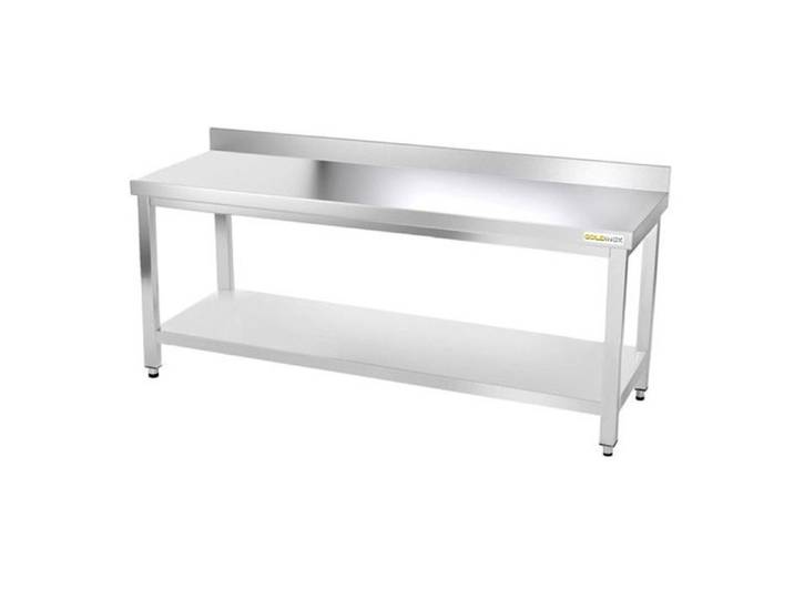 Table de travail en inox 1800 x 500 mm adossée PREMIUM - GOLDINOX