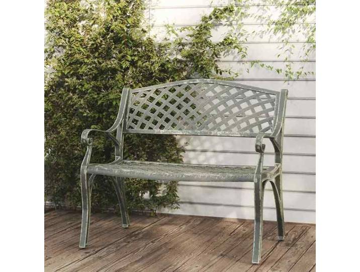 Vert Banc de jardin 102 cm Aluminium coulé Vert - Siège de balcon LV62364