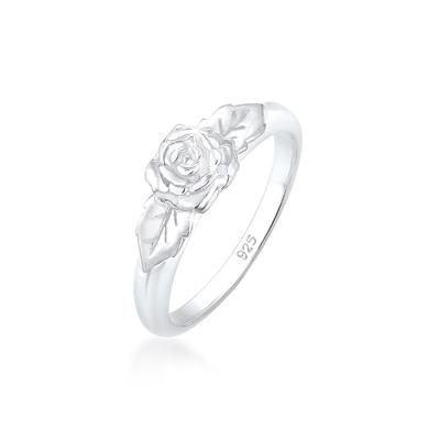 Fingerring ELLI "Rosenblüte Blume Vintage Look Trend 925 Silber" Gr. 54, silber, Fingerringe, Damen, 54mm, ohne Stein, Silber 925 (Sterlingsilber), 3mm, Fingerring