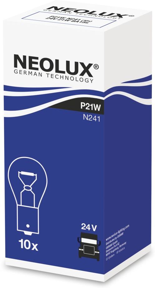 Neolux Lampada secondaria P21W 24V, 21W, 10 Pezzo
