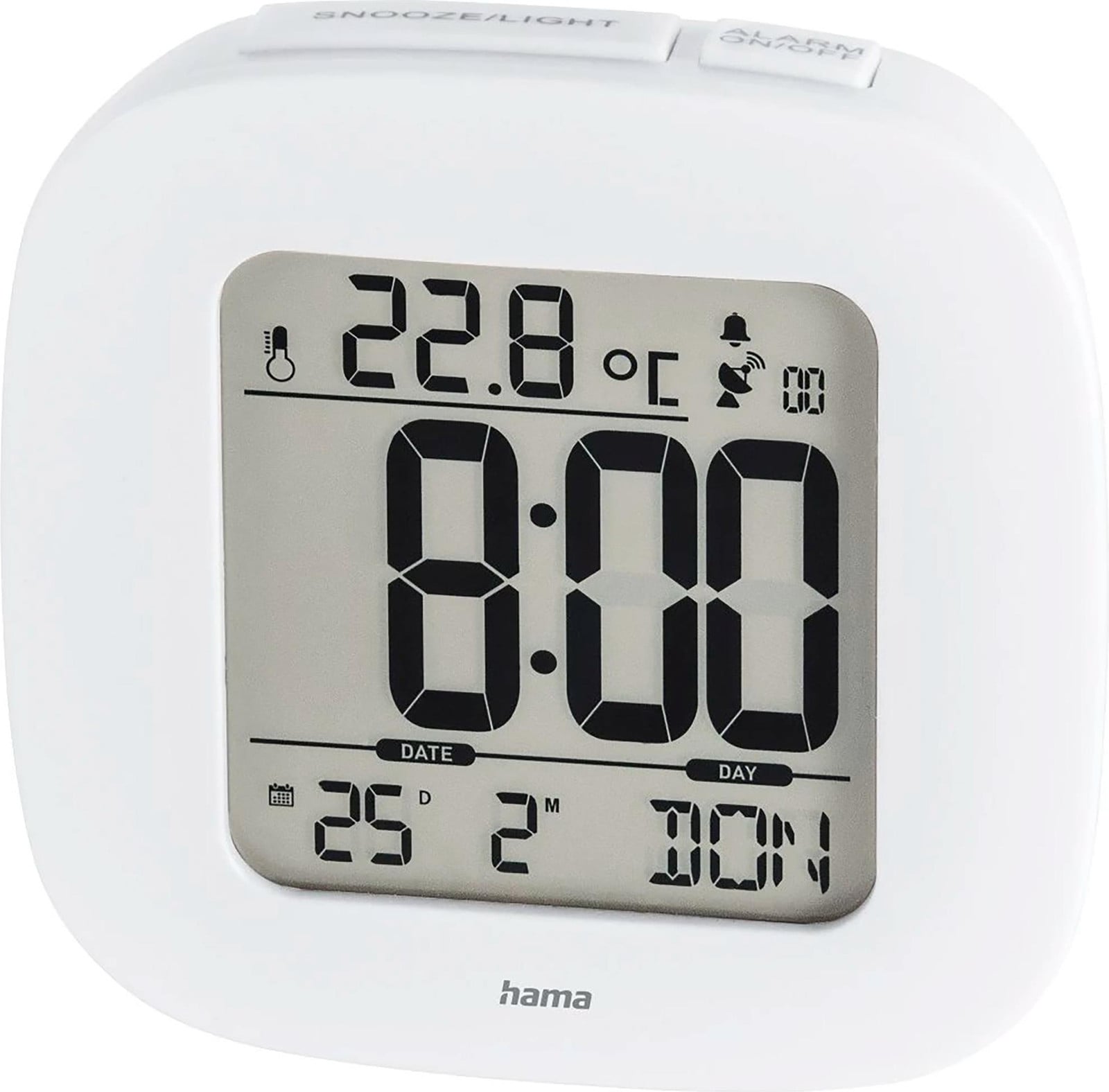 Hama RC 45 Digitale Wekkerradio met LCD-display, Wit