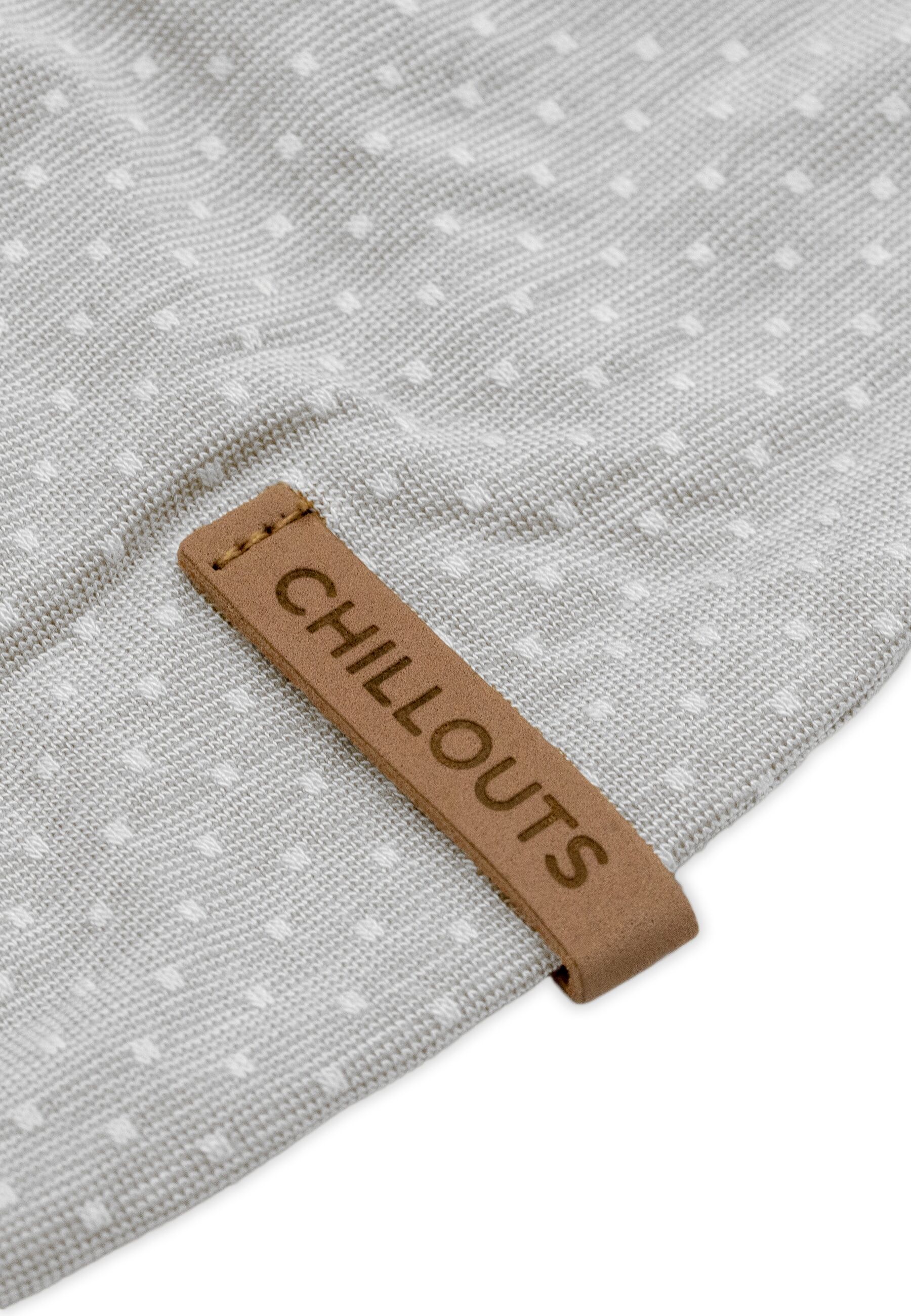 Beanie CHILLOUTS "Geneva Hat", Damen, weiss (beige), Web, Materialmix, gepunktet, Mützen Beanie, für wärmere Tage, schützt vor Sonne, wärmt Ohren bei Wind, elastisch beige Einheitsgröße