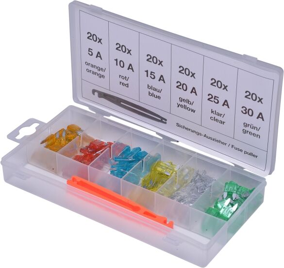 Swstahl Sortiment, Sicherungen Mini Flachsicherungs-Sortiment, 121-Tlg. S8115