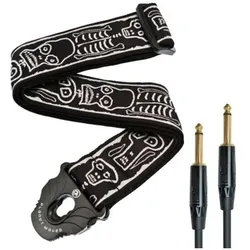 Planet Waves Gitarrengurt Skull mit Klinkenkabel, Gitarre Zubehör
