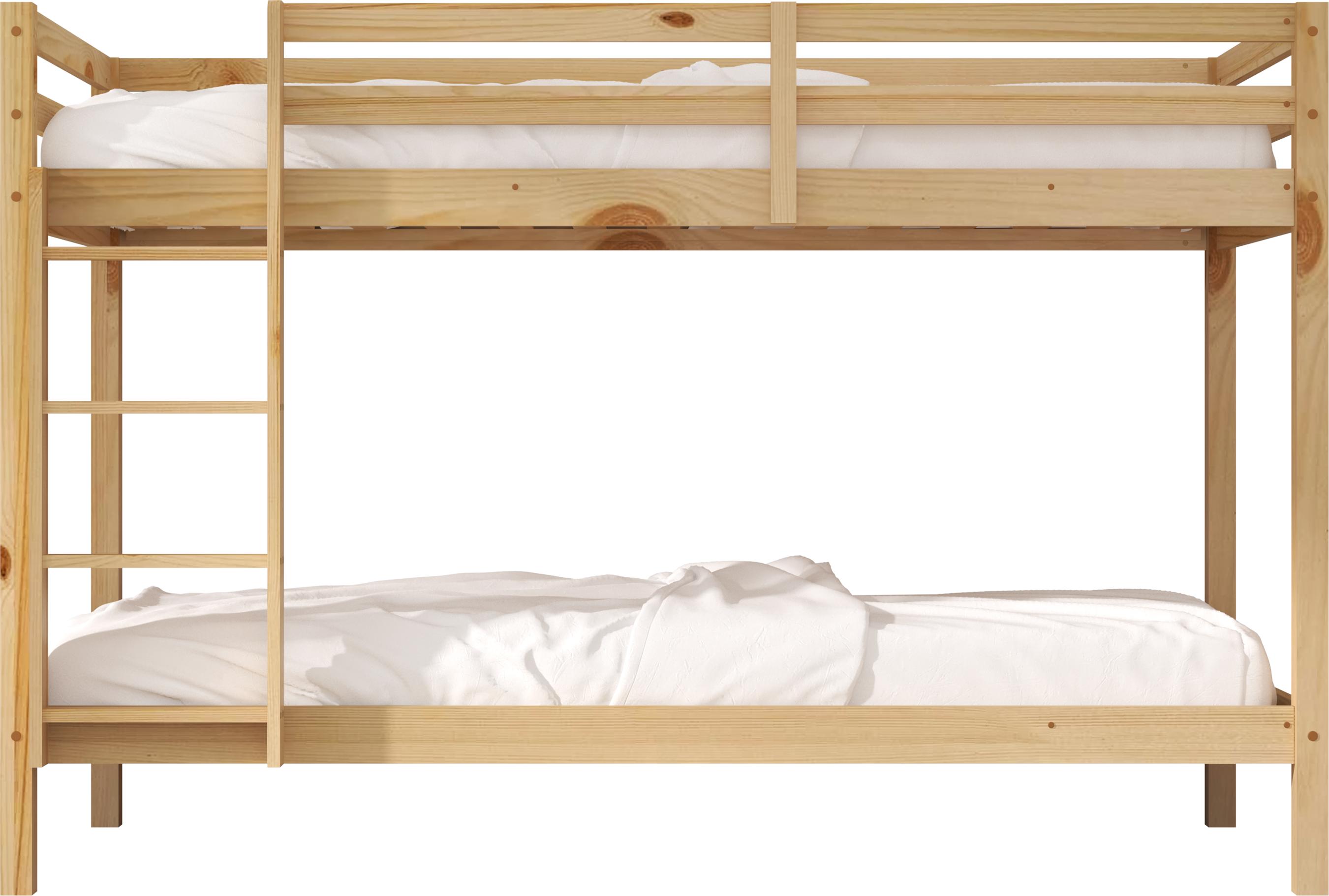 Sunny Jip Etagenbett aus Holz in Naturfarben | Kinderbett für 2 Kinder Ohne Matratzen | Stockbett in 208 x 97 x 140cm | Für Matratzengröße: 90 x 200 cm
