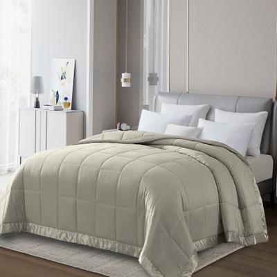 All Season Colored Microfiber Down Alternative Blanket by LCM Home Fashions, Inc. in Khaki (Size FL/QUE)