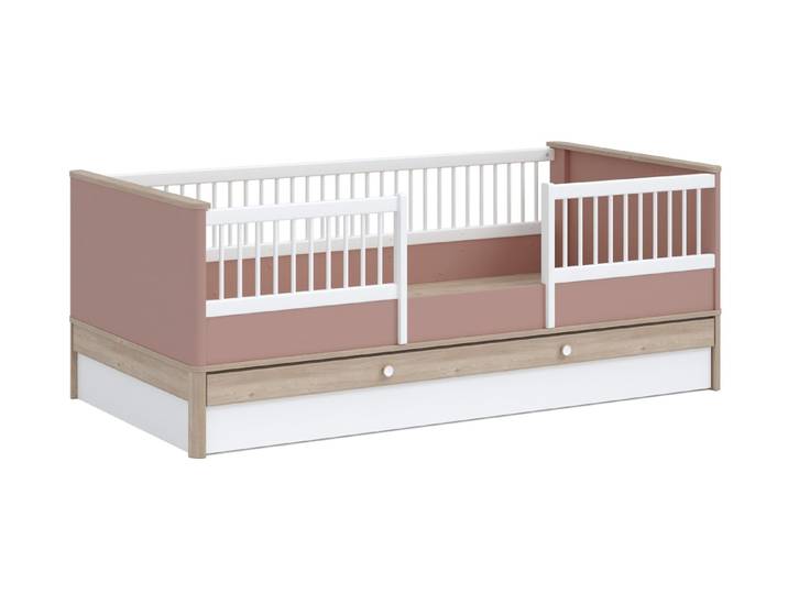 Möbel-Zeit Kinderbett BONO PINK 100x200 cm Weiß & Pink – optional mit Matratze