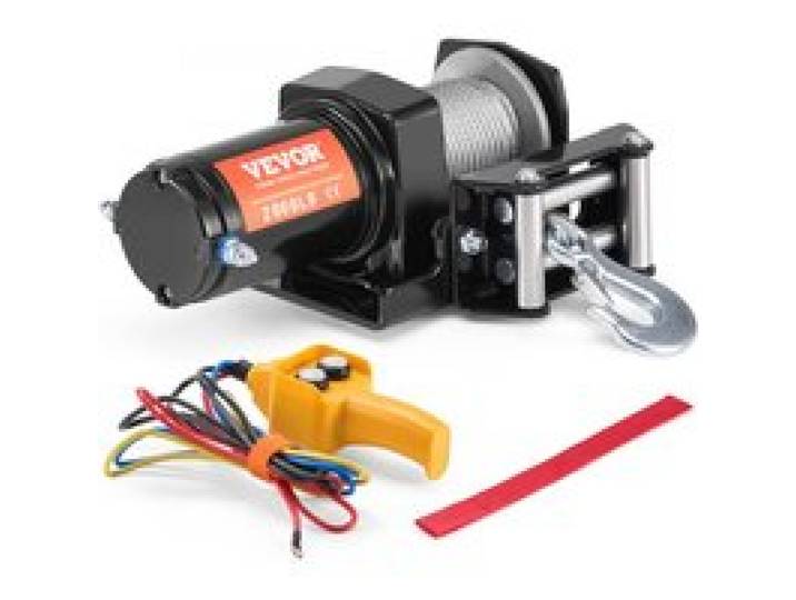 VEVOR Elektrische Seilwinde, 2000 lb Seilzugkapazität, 12 V DC ATV/UTV-Winde mit Φ5/32 in x 39 ft 7-Strang-Stahlkabelrolle, Kabelfernbedienung, IP55 wasserdicht zum Abschleppen von UTV ATV im Gelände