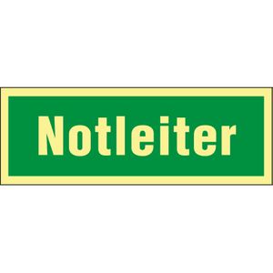 Abtec Hinweisschild Kunststoff, 29,7 x 10,5 cm, nachleuchtend, Notleiter