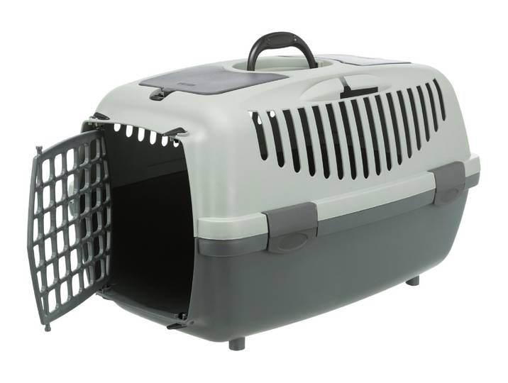 Tiertransportbox TRIXIE Eco Transportbox Capri 2 XS , grau (anthrazit), B:37cm H:55cm T:34cm, Kunststoff, Tiertransportbehälter, Tiertransportbox