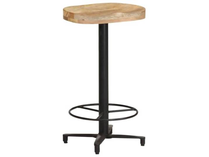 POUFGDR Barhocker aus massivem Mangoholz, 2 Stück, 66 cm Eisenpulverbasis, integrierte Fußstütze, einzigartige Maserung, dichtes tropisches Holz, handgefertigt