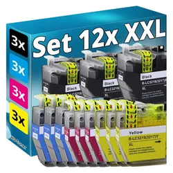 Druckfuxx, Druckerpatrone, Set 12 XL Patronen kompatibel BROTHER MFC J5330DW J5335DW J5730DW J593