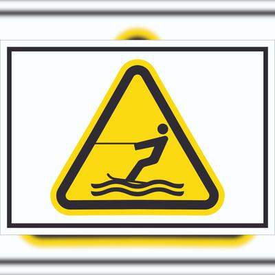 HB-Druck Schild Warnung Wasserski-Bereich Symbol A3 (297x420mm)