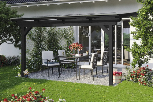 Terrassenüberdachung SKAN HOLZ Ancona 434 x 250 cm anthrazit
