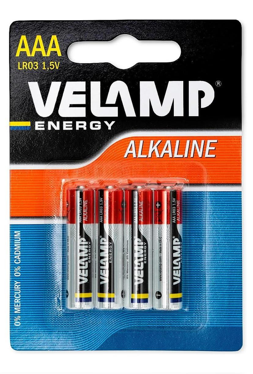 Velamp LR03/4BP set van 4 AAA alkaline batterijen, rood