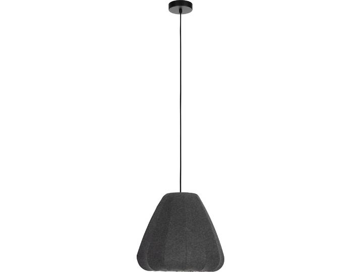EGLO Lampe à suspendre Barlaston\, lampe suspendue au-dessus de la table à manger\, lampe de salle à manger en textile gris et métal noir\, lampe à suspendre avec douille E27\, Ø 35 cm