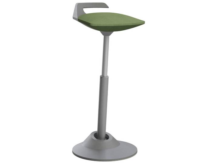 Aeris Bürohocker, Grau, Grün, Metall, Textil, Uni, rund, 38x60-93x38 cm, Made in Germany, Büromöbel, Bürostühle, Bürohocker