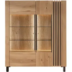Massivholz »Ascona« Highboard V 140x160x45 cm / Rückwand Standard / ohne Inlay / ohne Beleuchtung