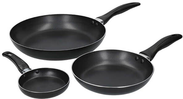 KitchenCraft Non-Stick 12cm, 20cm & 28cm Set of 3 Frypans