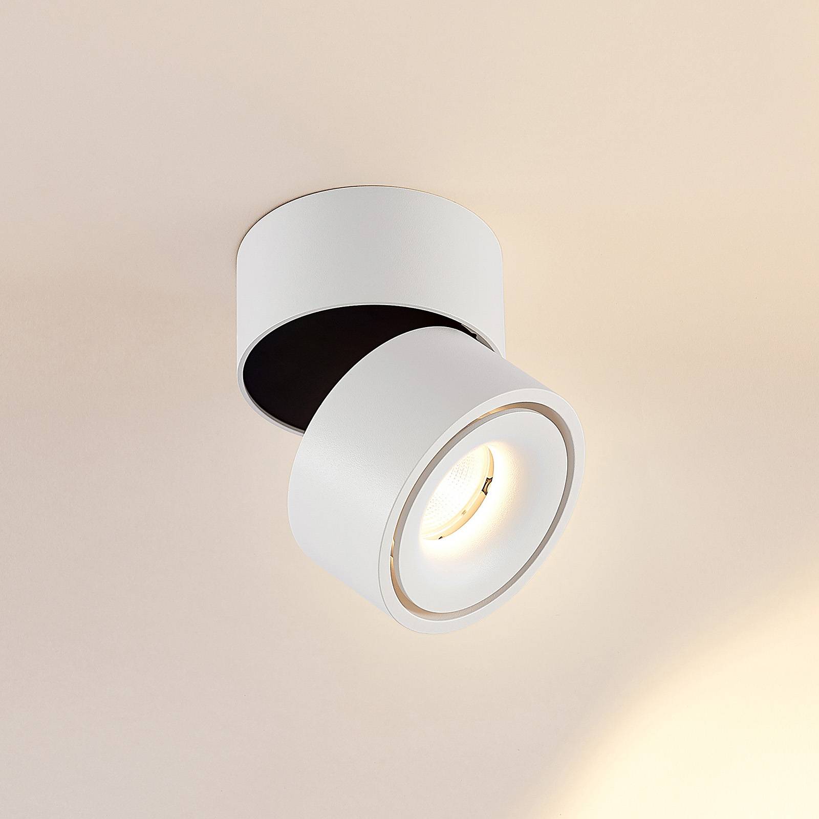 Arcchio LED-Deckenstrahler Rotari, weiß, 1-flg., 946lm Rotari Arcchio, dimmbar, weiß / opal, für Flurbereich, Aluminium, Modern, LED Deckenlampe