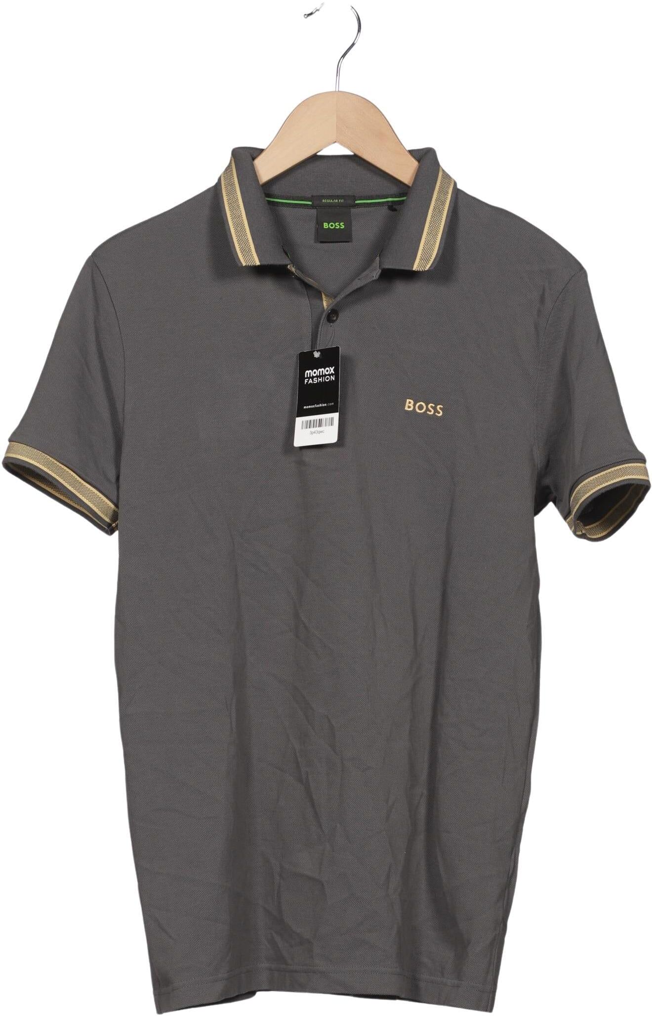 Boss Green Herren Poloshirt, Grau, Gr. L, Baumwolle - Second Hand