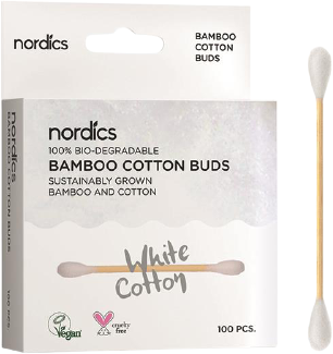 Nordics Bambus- und Wattestäbchen Bio 100 Einheiten 100 Units