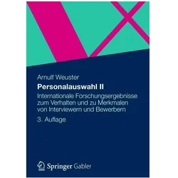 Personalauswahl II, Fachbücher von Arnulf Weuster
